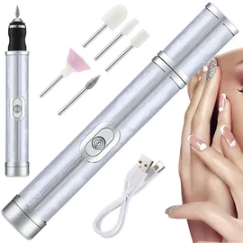 Frezarka do paznokci manicure pedicure frezy zestaw frezów usb akumulator - Biał