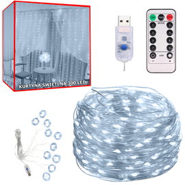 Kurtyna mikro 300 LED 3x3 wisząca na drucikach do efektownego dekoru