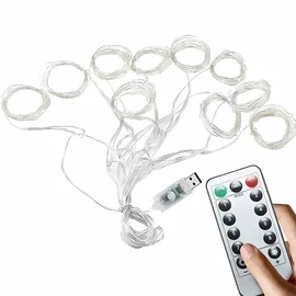 Lampki girlanda kurtyna świetlna świąteczna 300 led wewnętrzna ciepła usb - Biał