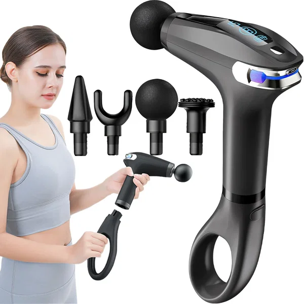 Pistolet do masażu pleców ciała nóg masażer mocny massage gun 4 końcówki Verk Gr