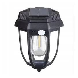 Lampa solarna kinkiet LED z ciepłą żarówką czujnikiem ruchu zmierzchu