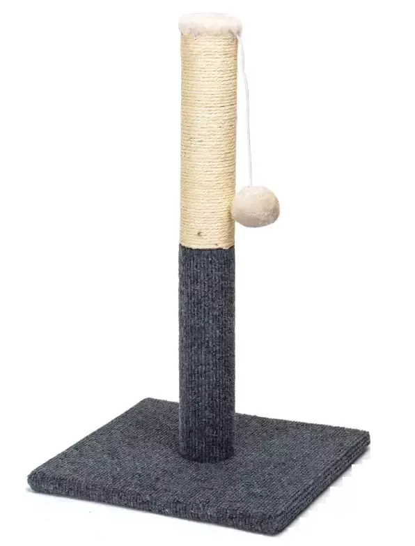 Słupek wspinaczkowy dla kota 29,5x29,5x50 cm z piłeczką na sznurku zapewniający 