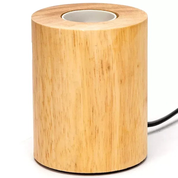 Lampa biurkowa drewniany walec z gwintem E27 Aigostar do przytulnego wnętrza