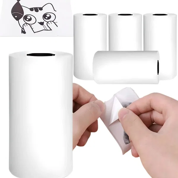 5szt papier termiczny wkład do mini drukarki termicznej Drukuś 55mm 5 rolek