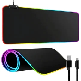 Podkładka gamingowa podświetlana RGB XXL 90x40 pod myszkę i klawiaturę USB