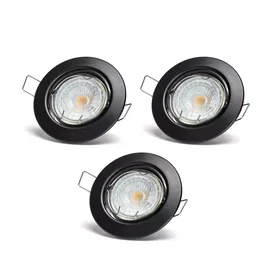 3x Czarny reflektor LED 4,5W 3000K ciepły biały z regulacją kąta do salonu