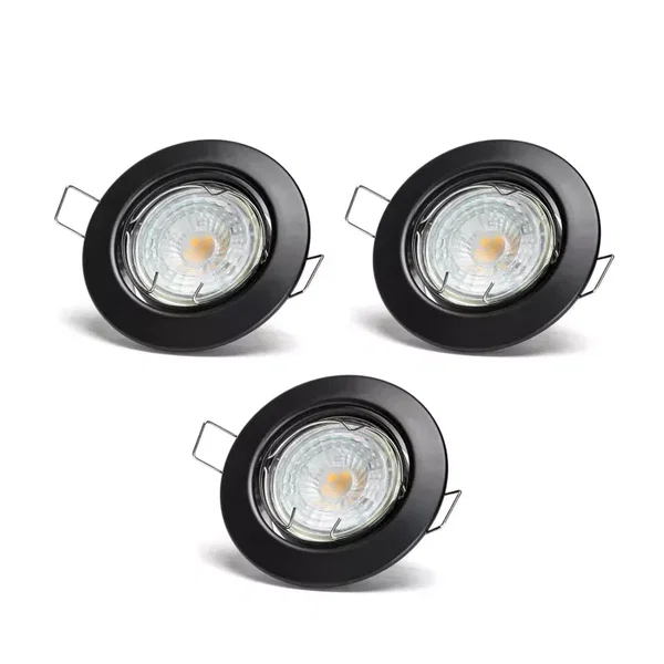 3x Czarny reflektor LED 4,5W 3000K ciepły biały z regulacją kąta do salonu
