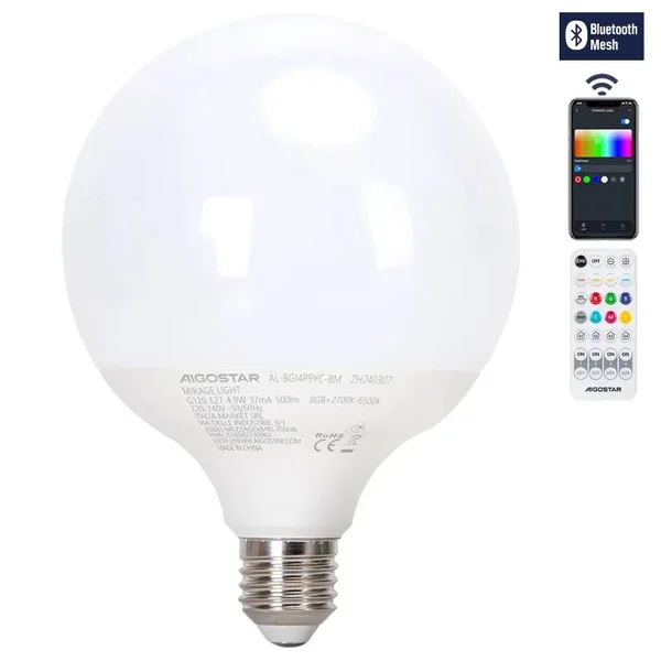 Aigostar Mirage G120 żarówka LED E27 4,9W RGB CCT inteligentna i energooszczędna
