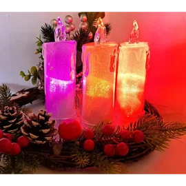 Świeca diamentowa LED 6.5x18cm trzy kolory na baterie AA