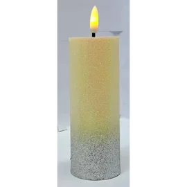 Świeca LED z brokatem 5x13.5cm z efektem płomienia 2xAA