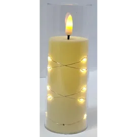 Świeca LED oplotem 15 micro LED 5.5x15cm  2xAA Ciepła