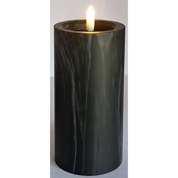 Świeca LED 12.5x6 imitacja marmuru z realistycznym efektem płomienia