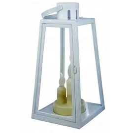 Lampion latarnia LED trzy świece biała latarnia z uchem do wieszania
