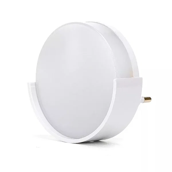 Lampka nocna LED okrągła z czujnikiem zmierzchu Aigostar do gniazdka praktyczna 