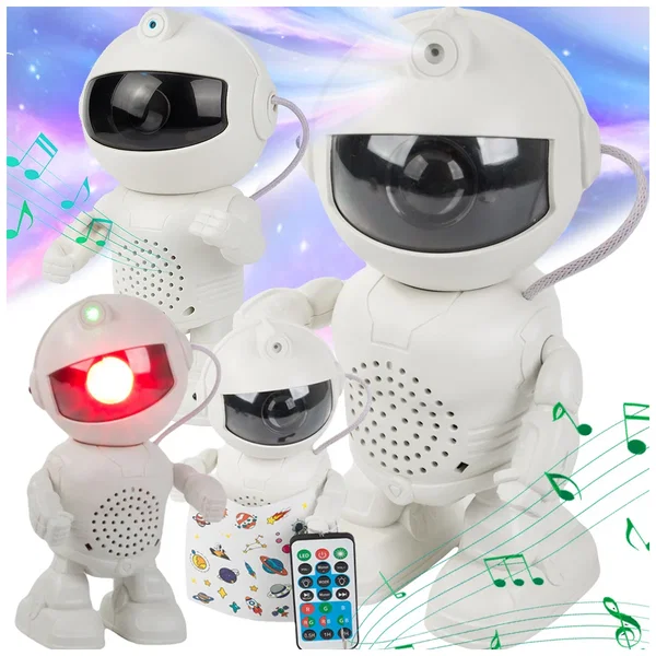 Projektor gwiazd astronauta lampka nocna rzutnik dla dziecka kosmos muzyka