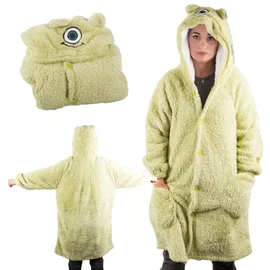 Ciepła bluza koc oversize XL gruba 2w1 futrzak z kapturem
