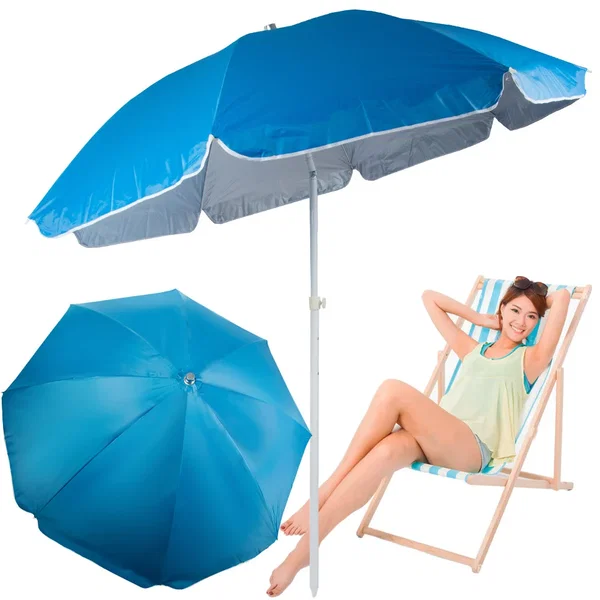 Parasol plażowy ogrodowy balkonowy duży xxl z filtrem uv 170 cm składany