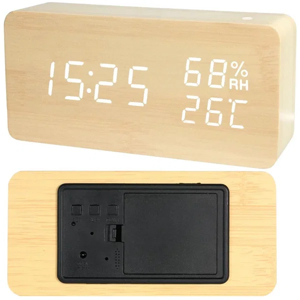 Elektroniczny budzik z termometrem, higrometrem i USB Verk Group model 262206818