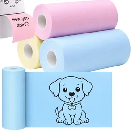Papier do drukarki termicznej zestaw 3 rolki kolorowe samoprzylepne 55mm