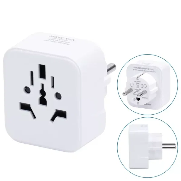 Adapter podróżny z wtykiem PL i gniazdami USA, UK, Chiny 230V dla wygody podróży