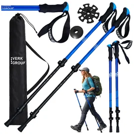 Kijki do chodzenia nordic walking i trekkingowe z końcówkami i pokrowcem Verk Gr