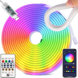 Taśma neon led 5m rgb bluetooth aplikacja pilot wodoodporna elastyczna