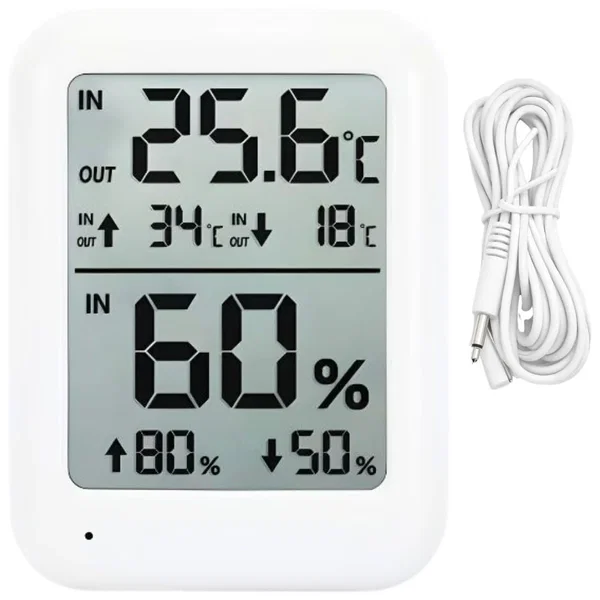 Stacja pogodowa LCD termometr sonda higrometr magnes pokojowy zewnętrzny Verk Gr