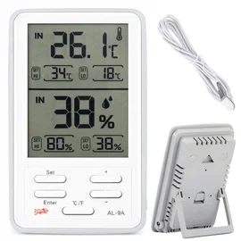 Stacja pogodowa LCD z termometrem, sondą, higrometrem i magnesem bezprzewodowa V