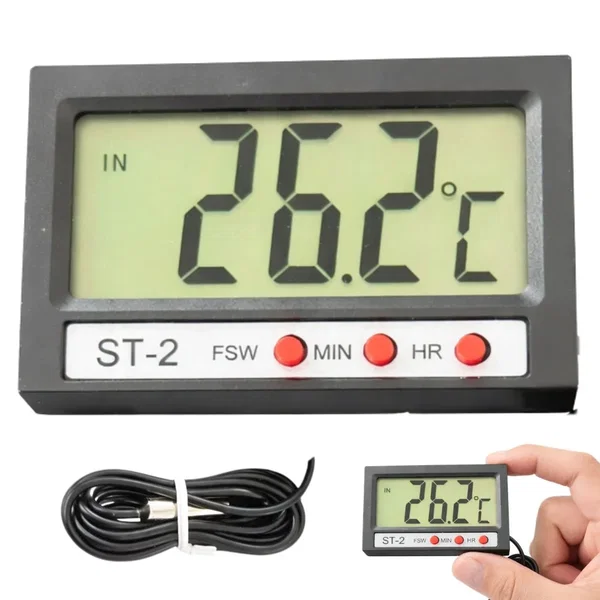 Termometr cyfrowy z sondą do akwarium lodówki terrarium wody przewód 100cm Verk 