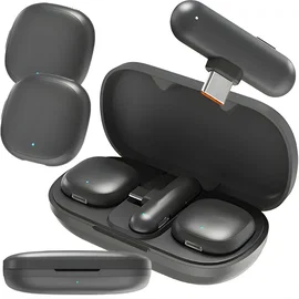 2x mikrofon bezprzewodowy krawatowy do iPhone, telefonu, komputera USB-C Verk Gr