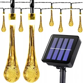 Łezki solarne ogrodowe sznur 5.4 mb girlanda 30 świecących sopli kropli