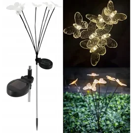 2x Motylki solarne LED lampki ogrodowe wbijane ozdobne do ogrodu