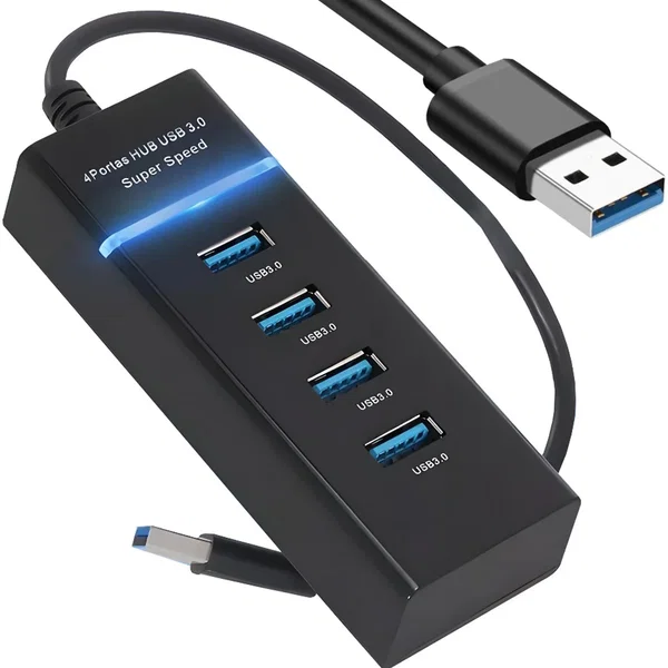Hub usb 3.0 rozgałęźnik portów 4 porty rozdzielacz przejściówka adapter - Czarny