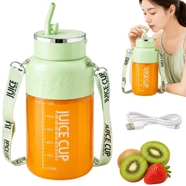 Bidon blender butelka USB 1200 ml kubek do smoothie shaker ze słomką i paskiem z