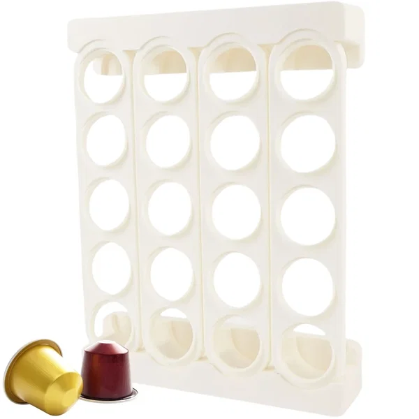 Organizer uchwyt na kapsułki do kawy stojak ścienny biały kuchenny 20 szt Verk G