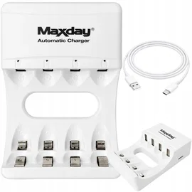Ładowarka do akumulatorków AA i AAA USB-C LED 4 sloty szybkie ładowanie Verk Gro