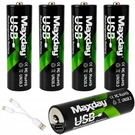 Akumulatorki baterie paluszki AA Li-Ion 1,5V 2200mWh 4 sztuki ładowane USB-C