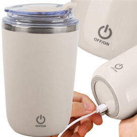 Kubek samomieszający 350ml stalowy termos na zimne i gorące smycz usb
