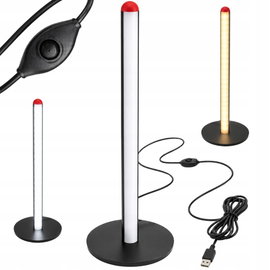Lampka stojąca podłogowa LED 50cm 3 barwy regulacja jasności USB