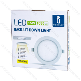 Okrągła oprawa sufitowa LED 15W 3000K wpuszczana do salonu