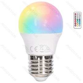 Żarówki LED G45 E27 4,8W RGB 3 sztuki blister energooszczędne do dekoracji