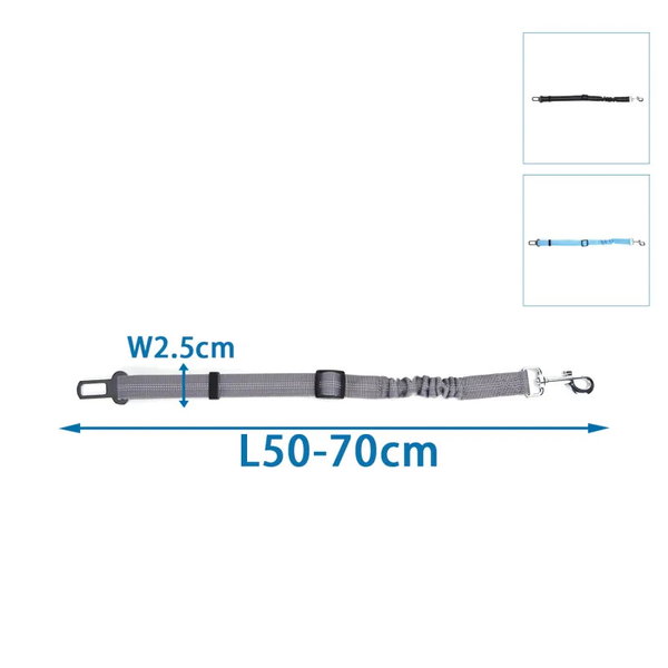 Pas bezpieczeństwa dla psa 2.5x50-70cm smycz z amortyzacją szarpnięcia