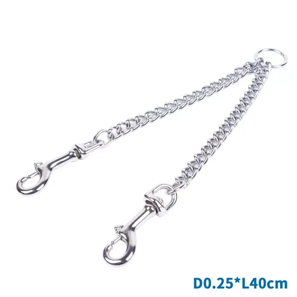 Rozdzielacz smyczy łańcuch dla dwóch psów rozmiar M 2.5mmx2x40cm