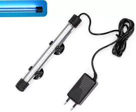 Niebieska lampa akwariowa dł 20cm/1w szklana rurka z przyssawkami