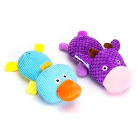 Pluszowa zabawka krówka lub kaczka 22 cm gryzak dla psa z piszczałką