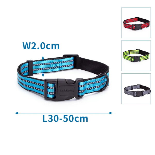 Odblaskowa obroża dla psa z imitacji nylonu rozmiar M 30-50cm