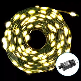 Sznur 10mb 100led ciepłych lampek Ip44 taśma świetlna z zasilaczem