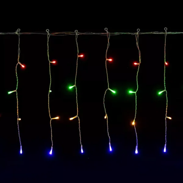 Kurtyna świetlna 15x0.4m 300 lampek led RGBY w 75 soplach 8 trybów