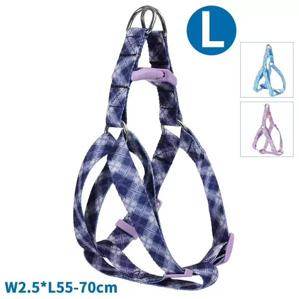 Szelki dla psa w Kratkę - Rozmiar L (55-70 cm) - Kolorowe