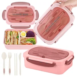 Lunchbox śniadaniówka pojemnik na śniadanie obiad z przegródkami i sztućcami Ver
